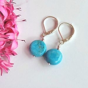 Amazonite Earrings Drop Dangle Gemstone Boho Jewelry Silver